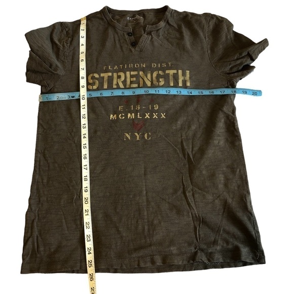 EXPRESS Graphic Tee Shirt "Strength" Women's Size Small Brown Neutral - Picture 3 of 8